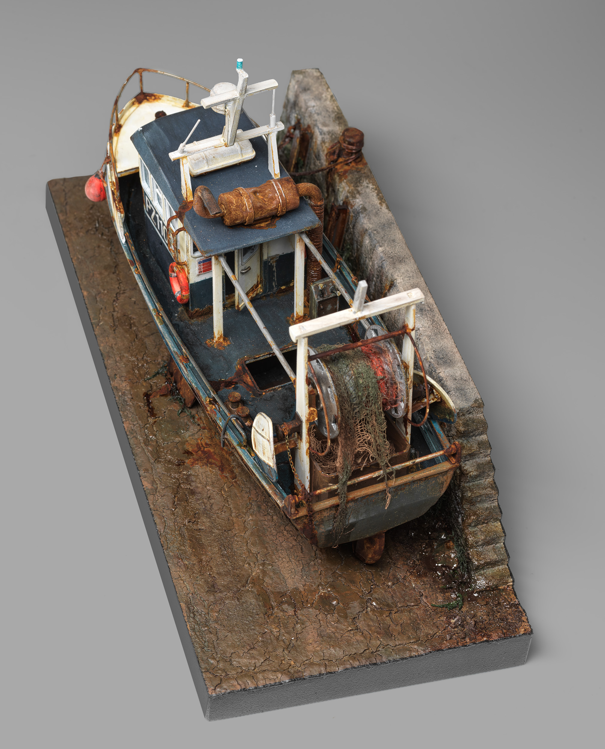 Overhead view of Doris, her working deck and the entire harbour base